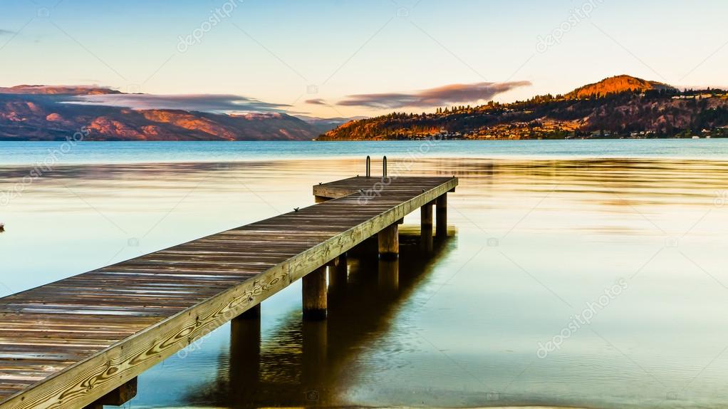 wooden pier and beautiful lake
