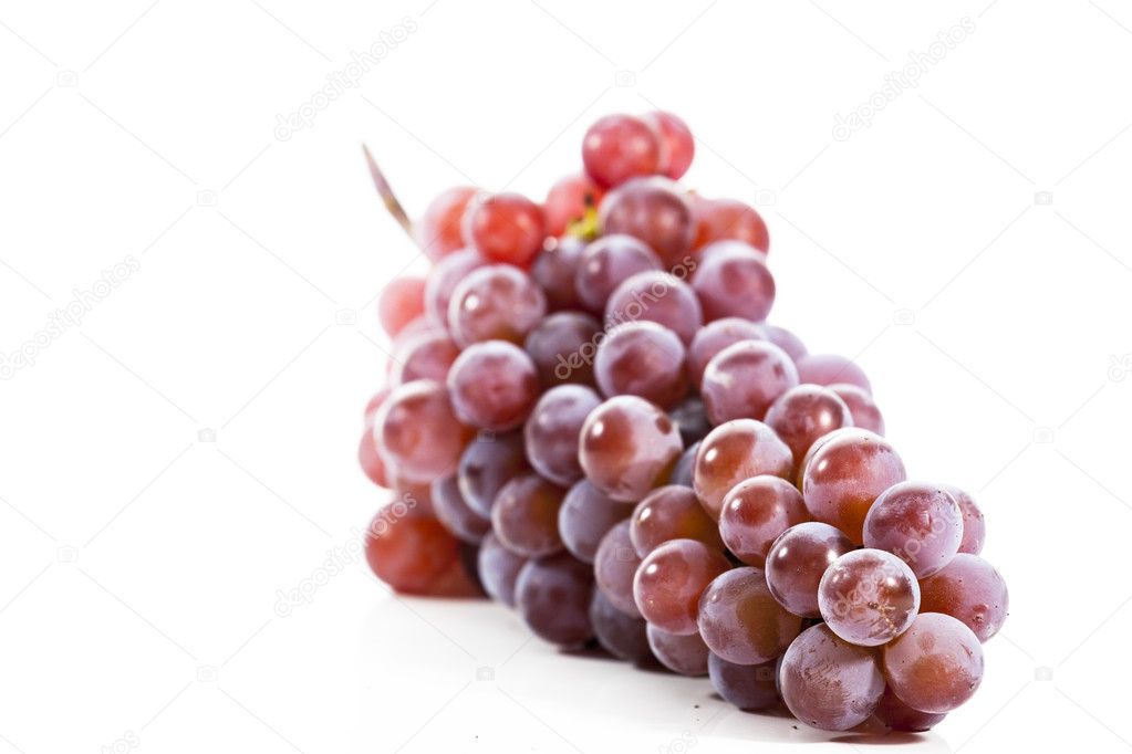 reap juicy grapes on white