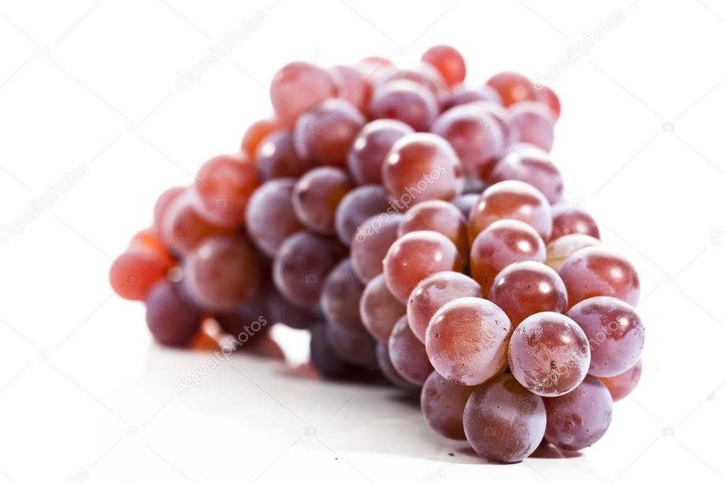 Bunch of wet red grapes