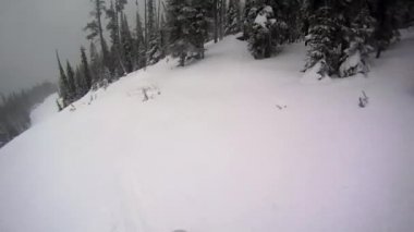 İlk kişi görünümü snowboard