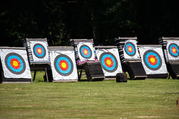 Archery targets outdoors — Stockfoto