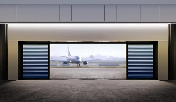 Öppnade gate på flygplatsen — Stockfoto