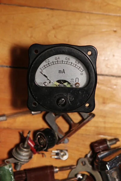 Amperemeter and details radio — Stock Photo, Image