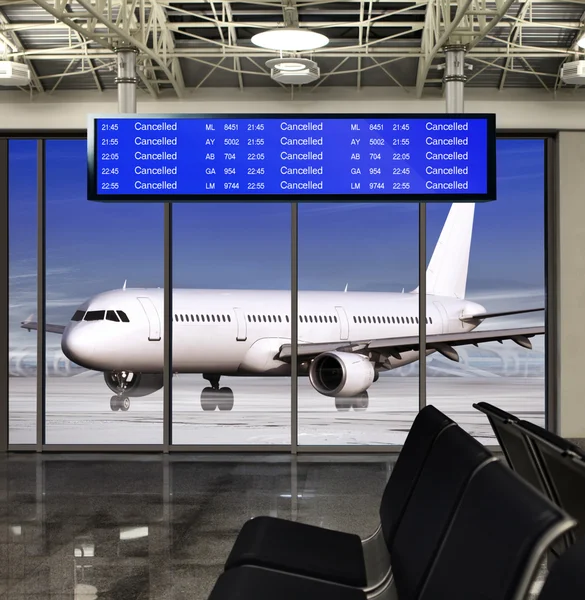 Vuelo cancelado en el aeropuerto — Foto de Stock