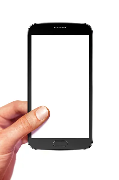 Смартфон на белом с дорожкой — стоковое фото
