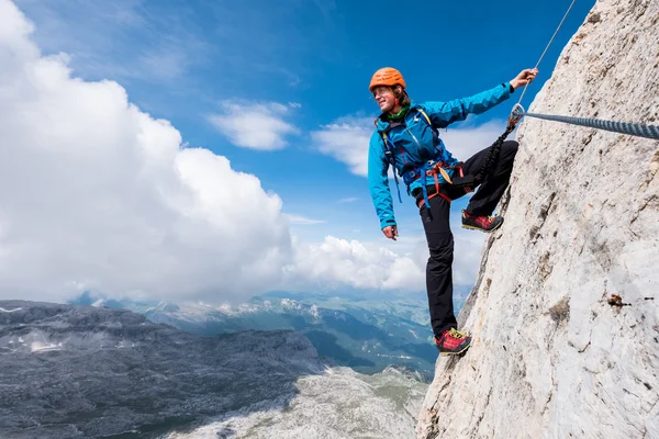 Via ferrata climbing — Stock Photo, Image