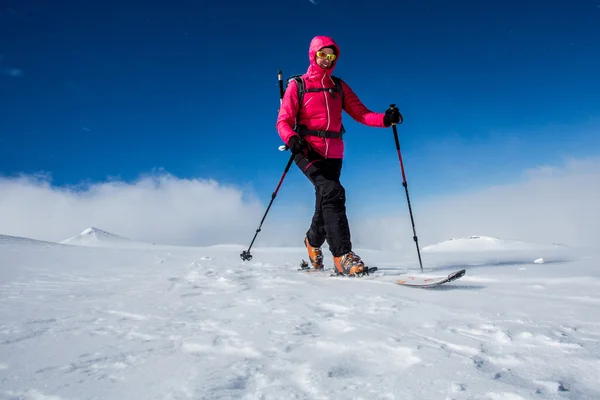 스키 투어 알파인 오르막 로열티 프리 스톡 사진