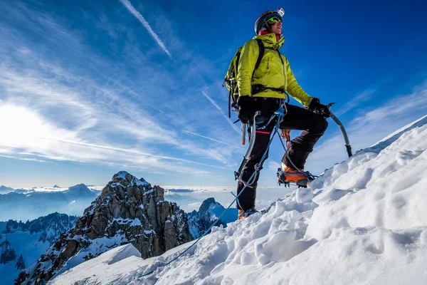 Bergsteigen in den französischen Alpen — Stockfoto