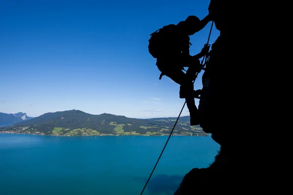 Via ferrata climbing — Stock Photo, Image