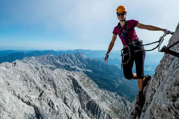 Via ferrata climbing — Stock Photo, Image