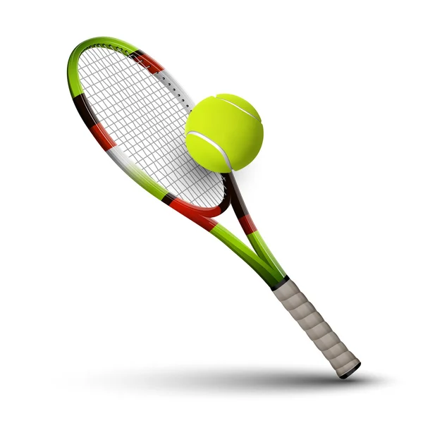 Tennis symbols racket and ball isolated on white background — Stock Vector