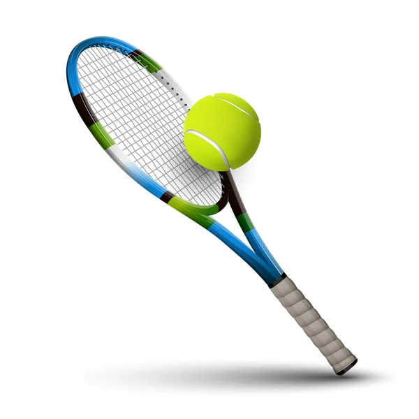 Tennis symbols racket and ball isolated on white background — Stock Vector