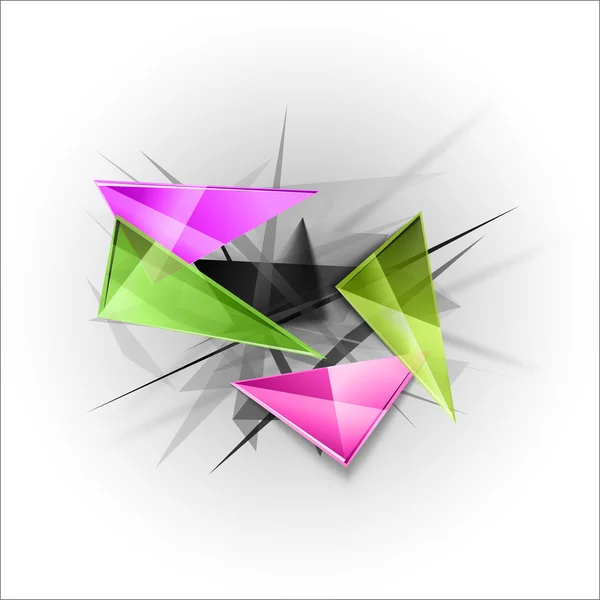 Triángulos nítidos en el fondo abstracto. Vector busines temp — Archivo Imágenes Vectoriales