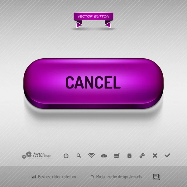 ウェブデザインまたはアプリ用の紫色のボタンベクトルデザイン要素. — ストックベクタ