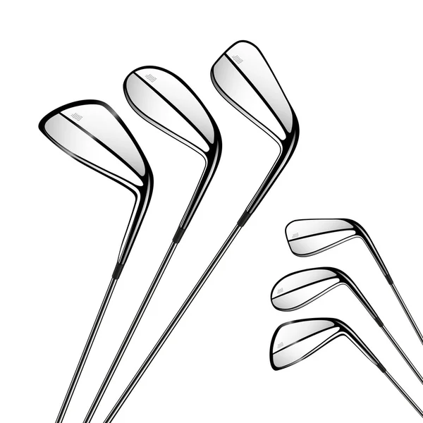 Palos de golf aislados en el blanco como elementos de diseño vectorial . — Vector de stock