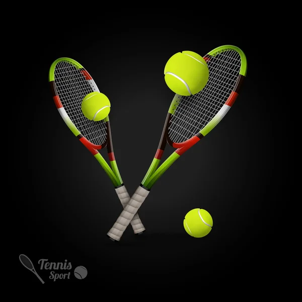 Vector de símbolos de tenis como elementos de diseño, pelotas de tenis, tenis r — Vector de stock