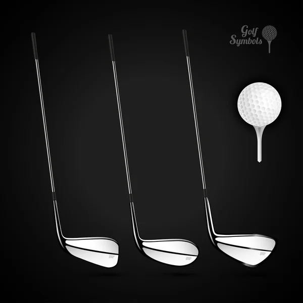 暗い背景に固執するゴルフ ・ ボール、ゴルフ — ストックベクタ