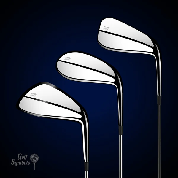 Golf sticks on the dark background as vector design elements — Stock Vector