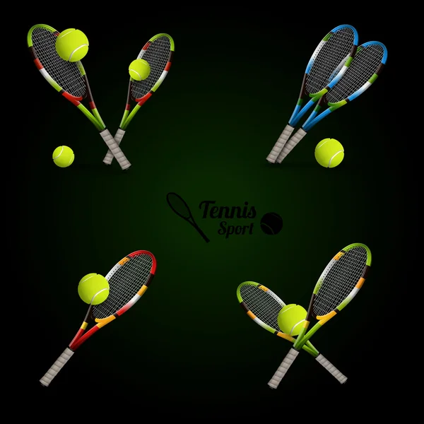 Vector de símbolos de tenis como elementos de diseño, pelotas de tenis, tenis r — Archivo Imágenes Vectoriales