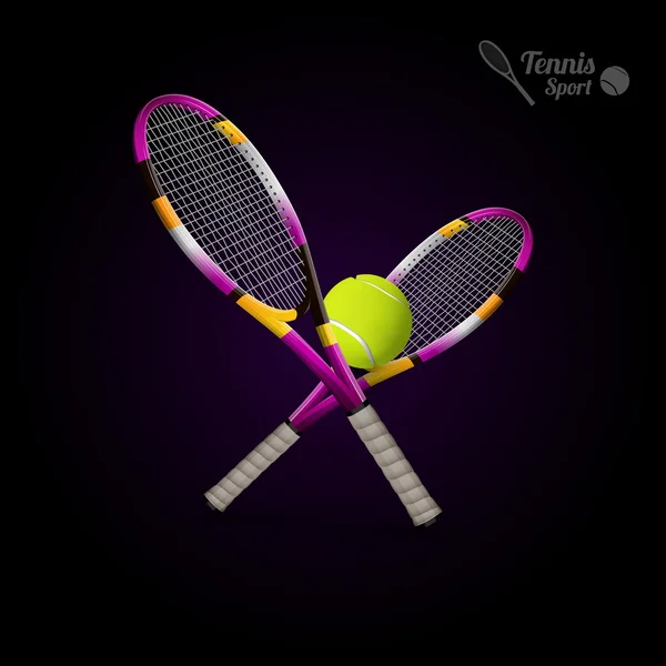 Simboli di tennis vettoriale come elementi di design, palle da tennis, tennis r — Vettoriale Stock