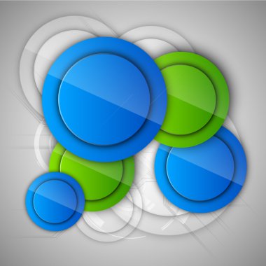Arka plan parlak daireler ile. Parlak düğmeler. Vektör 