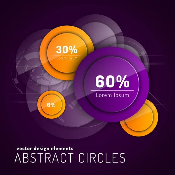 光沢のあるサークルと抽象的な背景は。光沢のあるボタン。ベクトル — ストックベクタ
