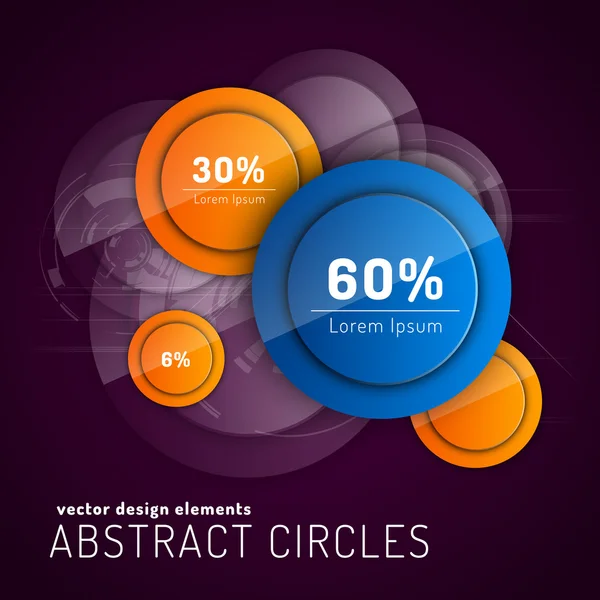 光沢のあるサークルと抽象的な背景は。光沢のあるボタン。ベクトル — ストックベクタ