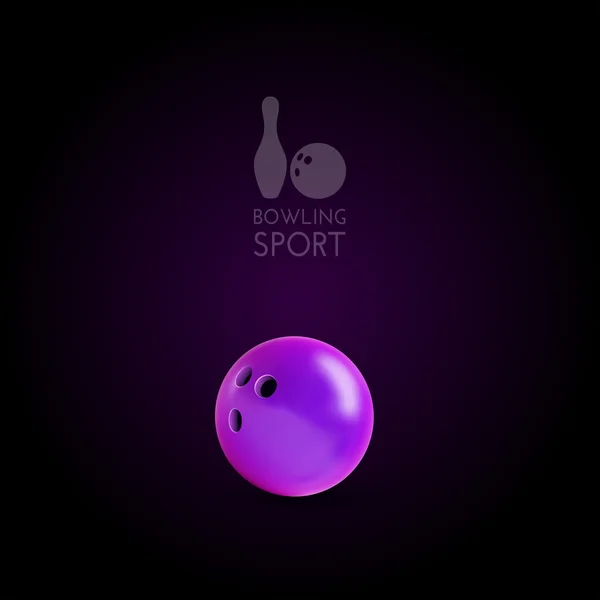 Bowling bol sur le fond sombre comme élément de conception vectorielle — Image vectorielle