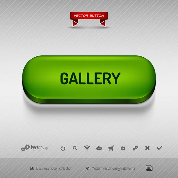 Botón verde para diseño web o aplicación. Elementos de diseño vectorial . — Vector de stock