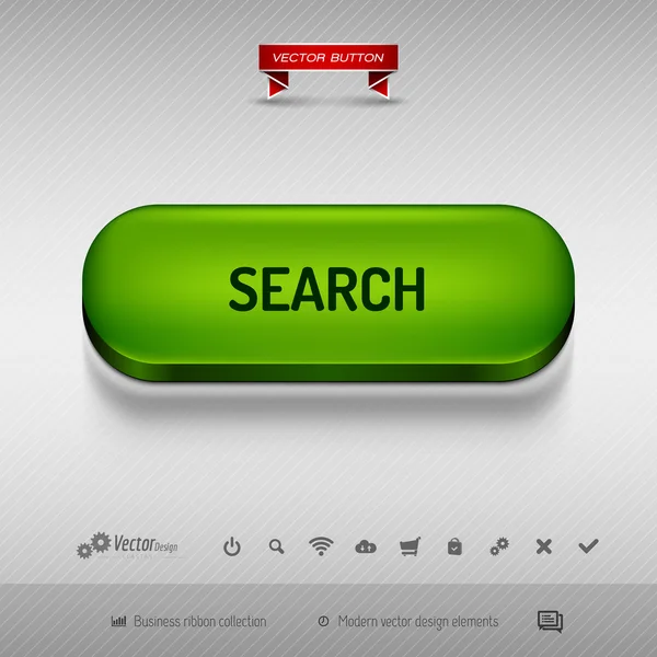 Green button for webdesign or app. Vector design elements. — Stock Vector