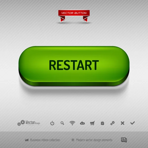 Green button for webdesign or app. Vector design elements. — Stock Vector