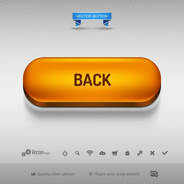 Web tasarımı veya uygulaması için turuncu düğme. Vektör tasarım öğeleri. — Stok Vektör