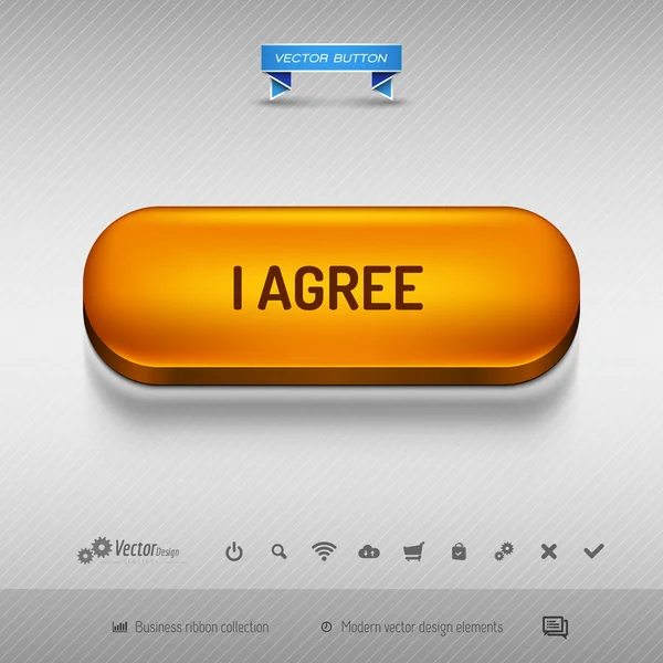 Πορτοκαλί κουμπί για σχεδιασμός ή app. διανυσματικά στοιχεία σχεδιασμού. — Διανυσματικό Αρχείο