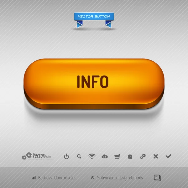 用于网页设计或应用的橙色按钮。矢量设计元素. — 图库矢量图片