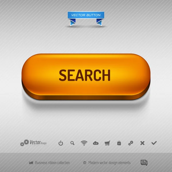 Orange button for webdesign or app. Vector design elements. — Stock Vector