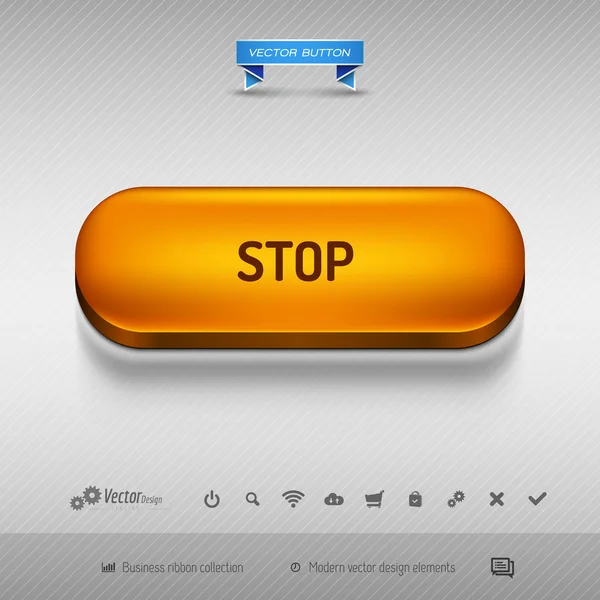 Оранжевая кнопка для веб-дизайна или приложения Элементы векторного дизайна . — стоковый вектор