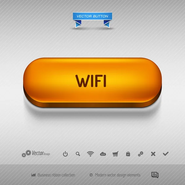 ウェブデザインまたはアプリ用のオレンジ色のボタンベクトルデザイン要素. — ストックベクタ