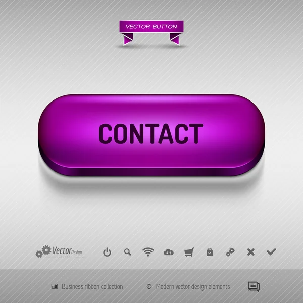Botón púrpura para diseño web o aplicación. Elementos de diseño vectorial . — Vector de stock