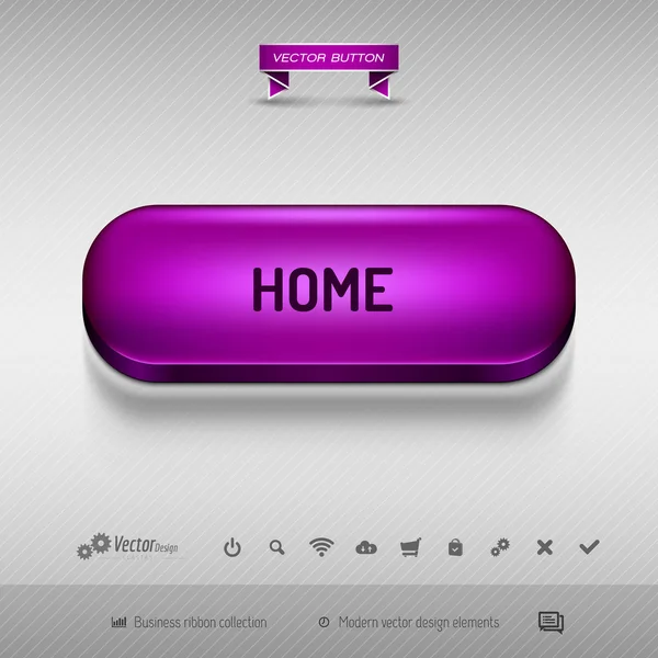 Botão roxo para webdesign ou aplicativo. Elementos de projeto vetorial . — Vetor de Stock