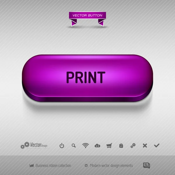 ウェブデザインまたはアプリ用の紫色のボタンベクトルデザイン要素. — ストックベクタ