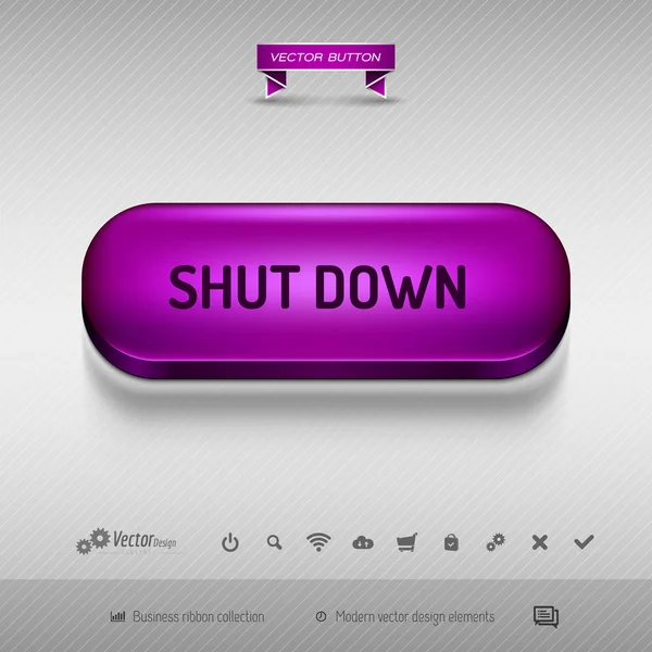 Pulsante viola per webdesign o app. Elementi di design vettoriale . — Vettoriale Stock