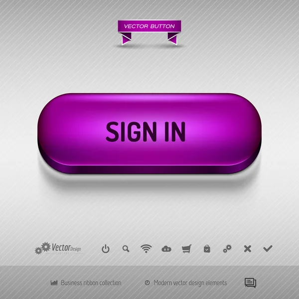 用于网页设计或应用的紫色按钮。矢量设计元素. — 图库矢量图片