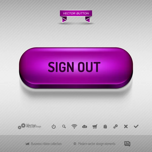 Purple button for webdesign or app. Vector design elements. — Stock Vector
