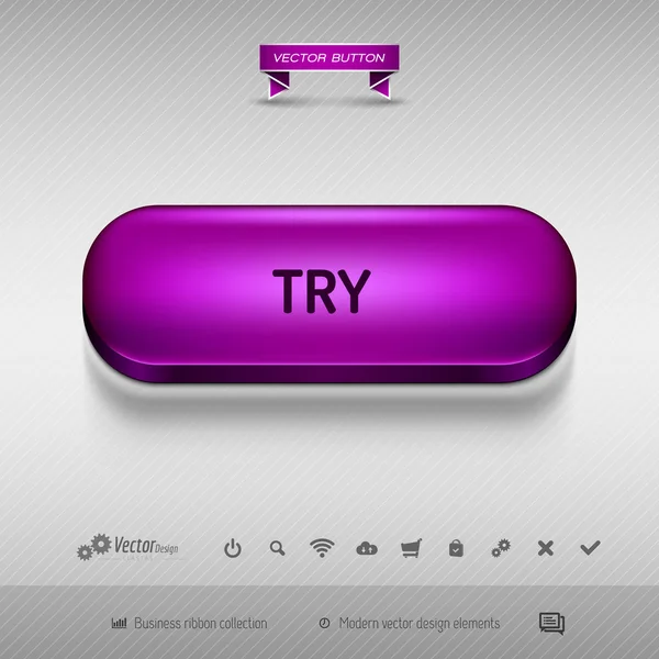 Botón púrpura para diseño web o aplicación. Elementos de diseño vectorial . — Archivo Imágenes Vectoriales