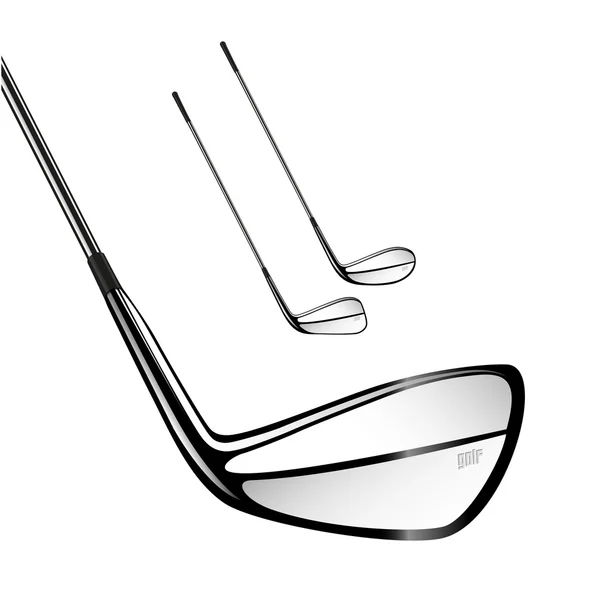 Palos de golf aislados en el blanco como elementos de diseño vectorial . — Vector de stock