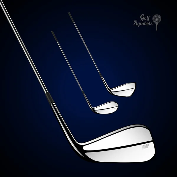 ゴルフはベクター デザイン要素として暗い背景にスティックします。 — ストックベクタ