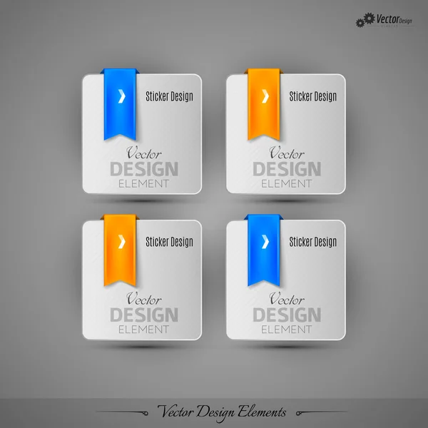 Pegatinas de negocios en el fondo gris. Elementos de diseño vectorial . — Vector de stock