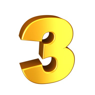 Altın harf. Yüksek kaliteli 3d render. Beyaz izole.