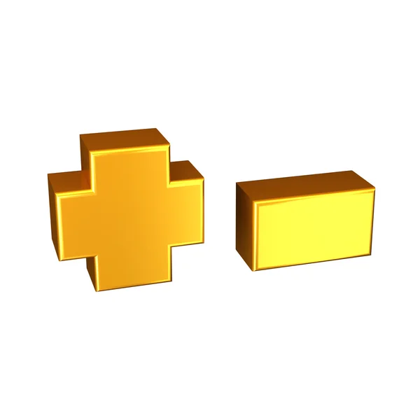 Lettre d'or. rendu 3D de haute qualité. Isolé sur blanc . — Photo