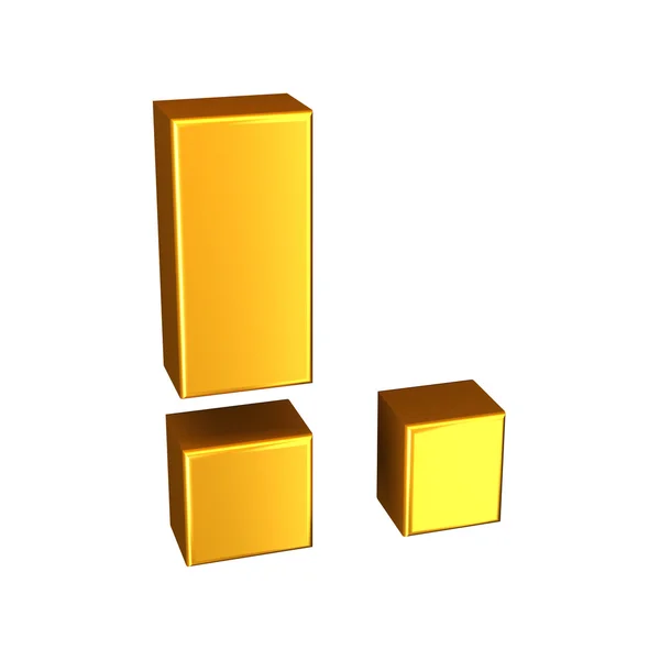Gyllene brev. Hög kvalitet 3d render. Isolerad på vit. — Stockfoto